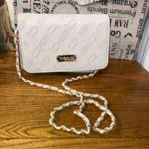 Bebe Nayeli Saffiano Perforated Crossbody- Bone NWT